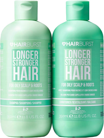 HAIR BURST Shampoo & Conditioner Set for Oily Hair-Deep Cleansing, Purifying & Hydrating with Tropical Aroma - Promotes Hair Growth, Reduces Hair Loss-Free of SLS, Silicones & Parabens - Made in UK