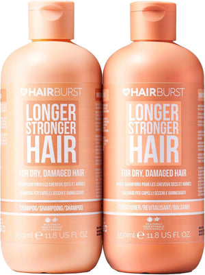مجموعة شامبو وبلسم HAIR BURST للشعر الجاف والتالف - تحبس الرطوبة، تقلل التكسر، وتحمي اللون - غنية بفيتامين B5 وزيت اللوز ومستخلص التين - خالية من السيليكون ومصنوعة في المملكة المتحدة