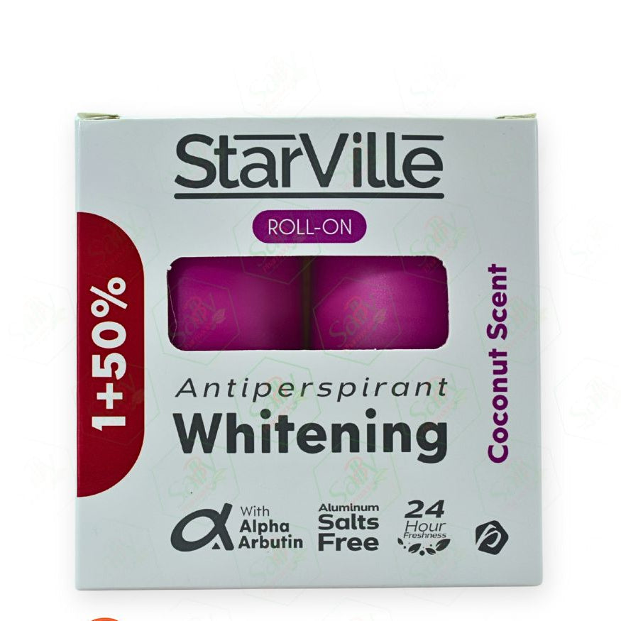 Starville Whitening Antiperspirant Roll-On Light Pink 60ml pack of 2