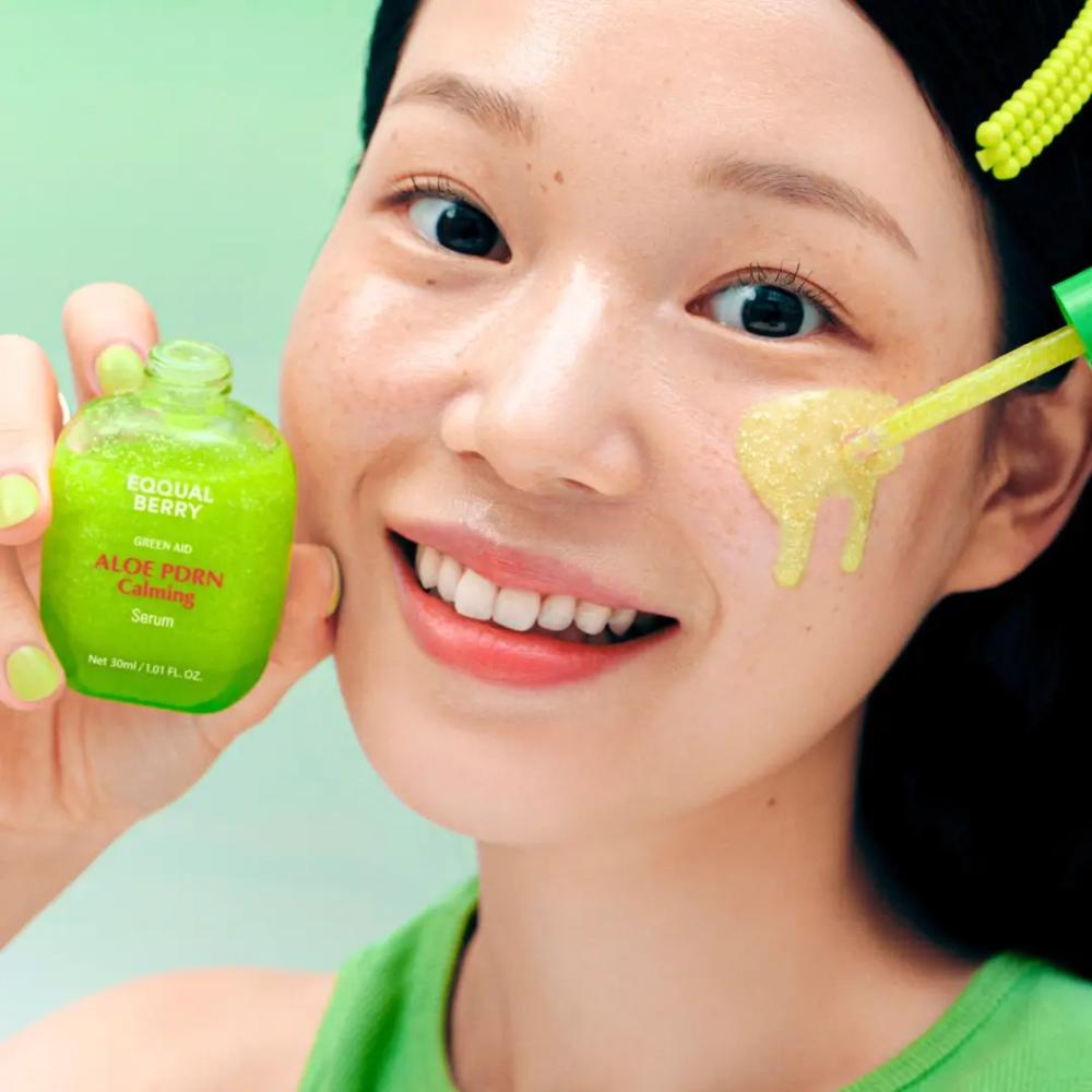 Eqqualberry Aloe Vera PDRN Serum bottle and texture