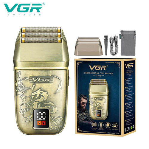VGR V-349 Cordless Beard Trimmer in gold