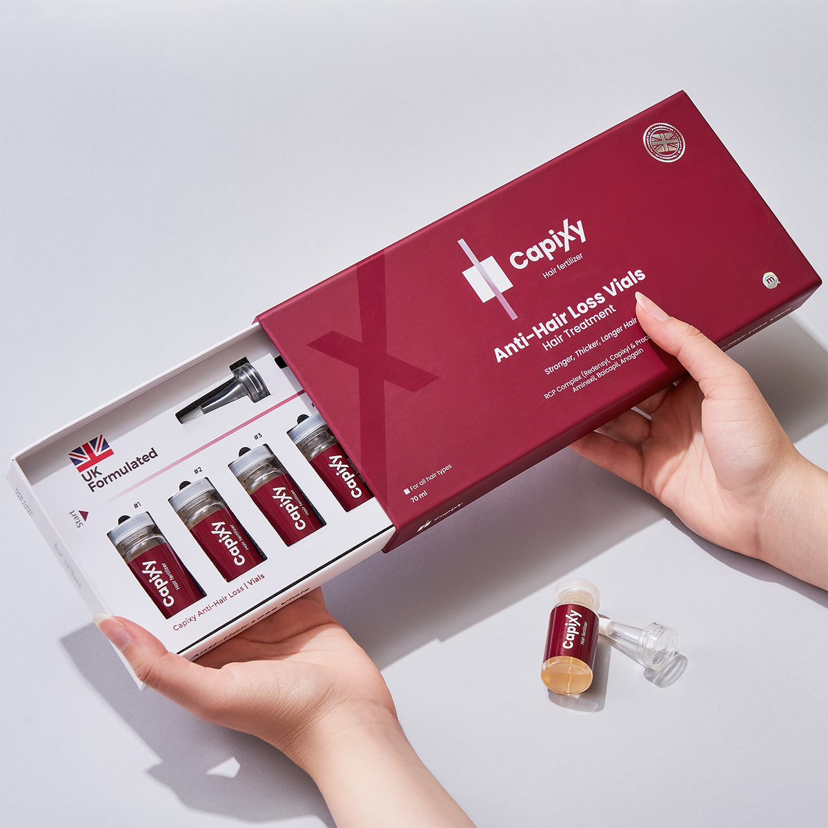 How to apply Capixy Anti-Hair Loss Vials to the scalp