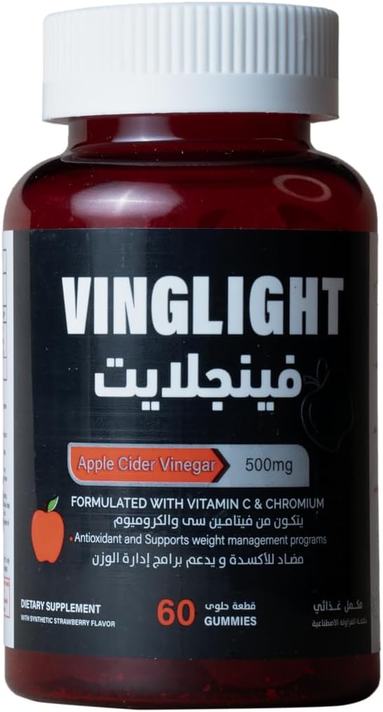 Apple cider vinegar gummies with vitamin C and chromium, 60 pieces