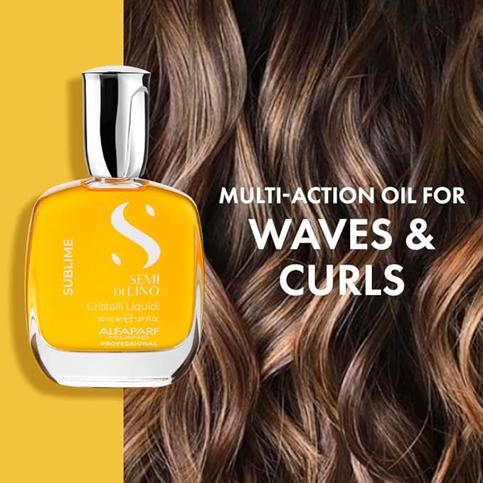 Semi Di Lino Curls Multi-Benefit Oil bottle and benefits