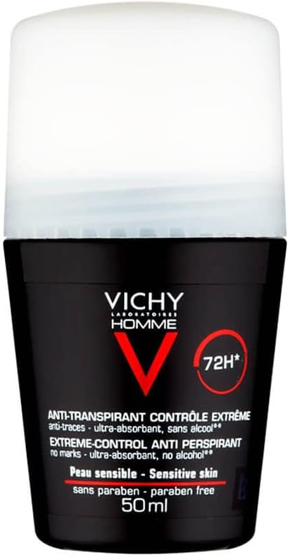 Vichy Homme 72H Roll-On Deodorant for men with sensitive skin