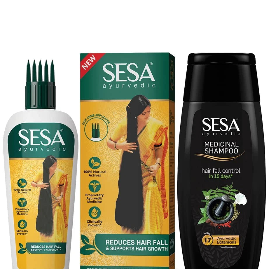 Sesa Ayurvedic Hair Oil and Shampoo 100ml bundle