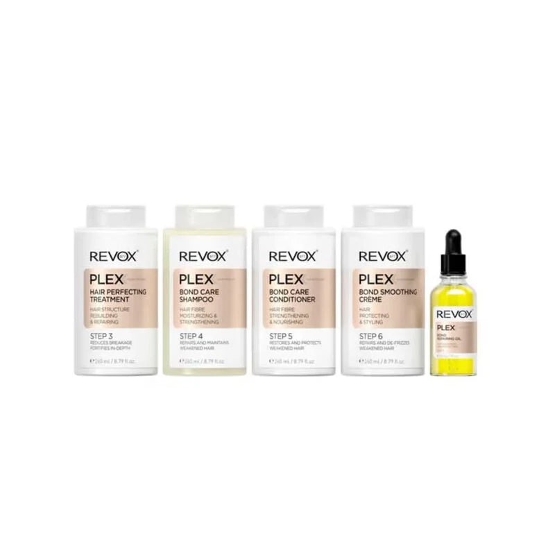 Plex Hair Rebuilding System set bottles and steps
