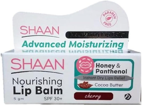 شان مرطب شفاه بالكرز SPF30+ 5 جم للشفاه الجافة