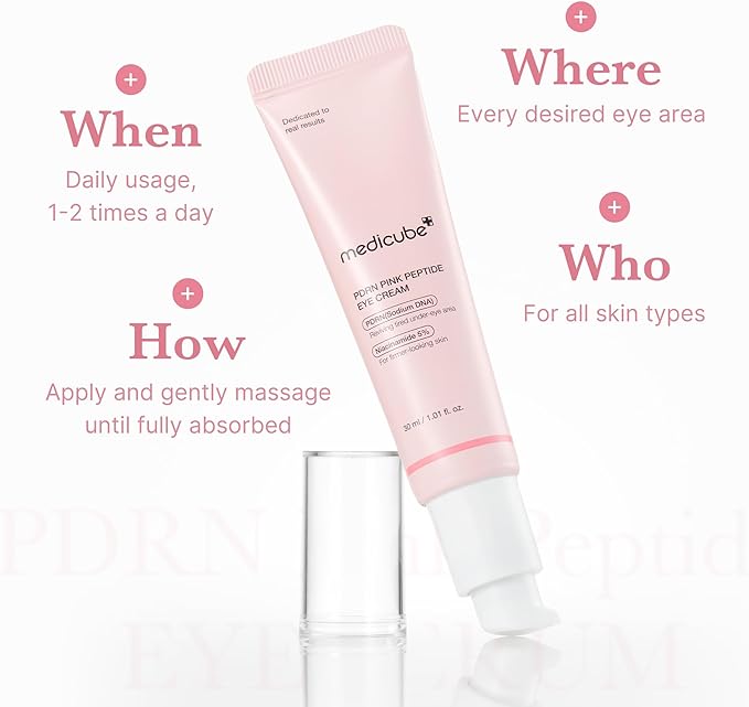 Medicube PDRN Pink Peptide Eye Cream jar and texture
