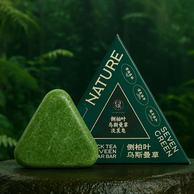 Green Natural Herbal Hair Soap with 12 Chinese herbs