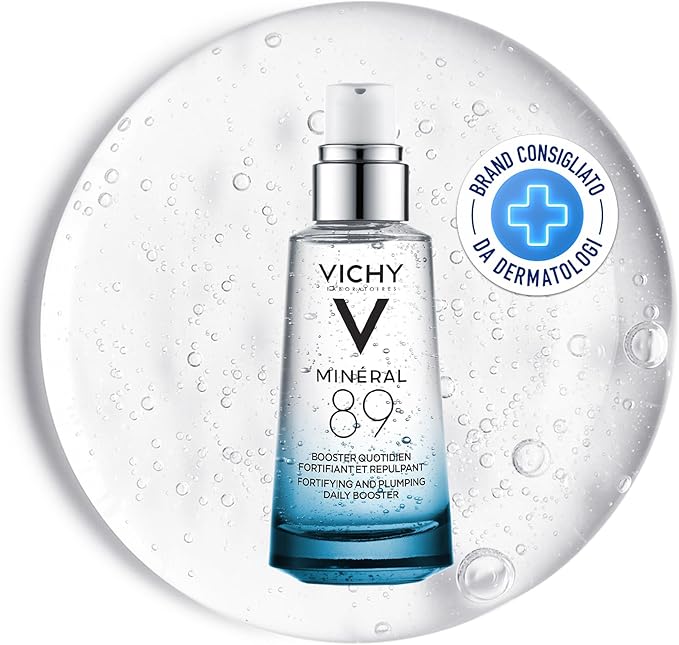 Vichy Minéral 89 Daily Booster bottle and texture