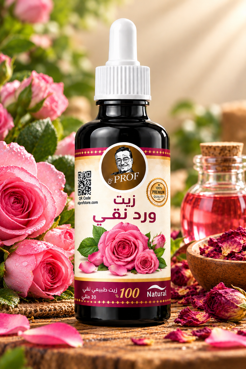 Pure Rose Essential Oil 30ml bottle for radiant skin