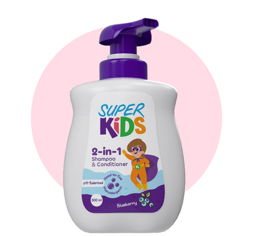 Superkids 2-in-1 Gentle Shampoo & Conditioner 500ml for tangle-free hair