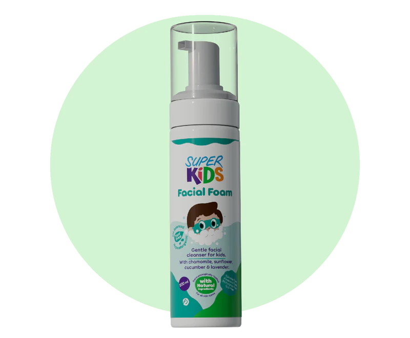 Superkids Facial Foam Cleanser 200ml for gentle kids' face washing