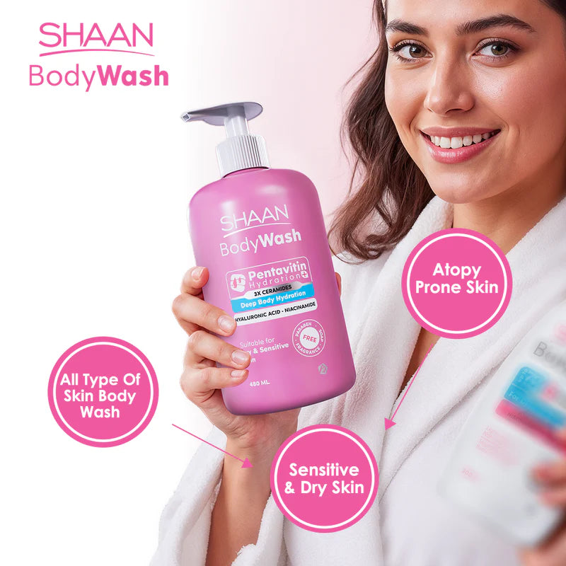 SHAAN Fragrance-Free Hydrating Body Wash 480ml key ingredients