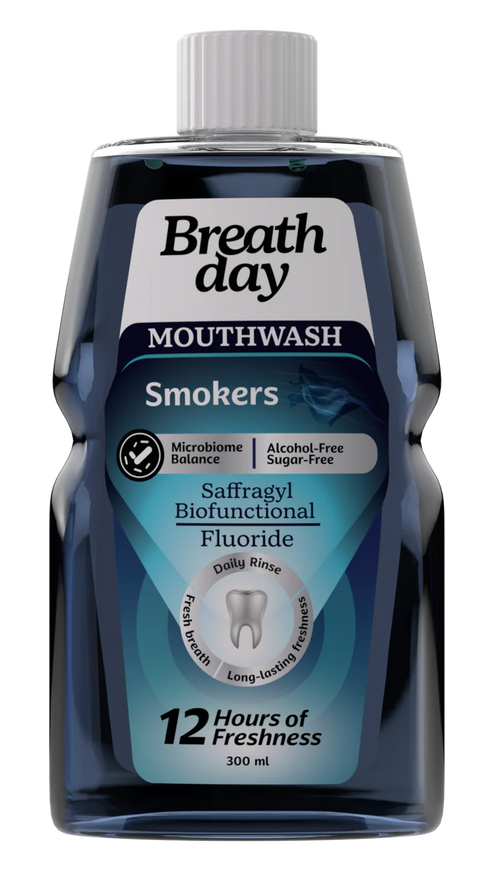 Breath Day Smokers Mouthwash 300ml for tobacco and coffee stains