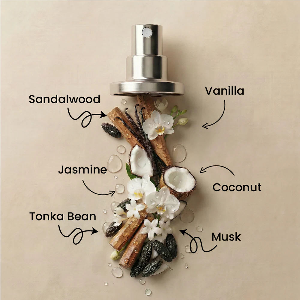 Mood Warm Vanilla Body Splash 220ml bottle