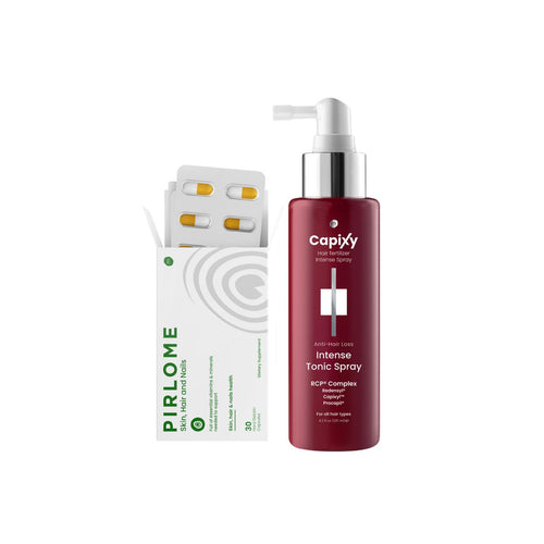 Capixy Intense Tonic Spray 125ml with Pirlome supplement bundle