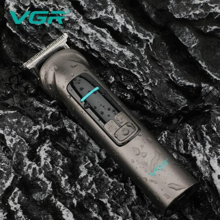 VGR hair trimmer on charging stand
