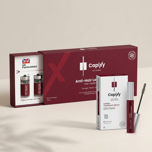 Capixy Anti Hair Loss Vials 70ml and Capixy Lashes Treatment Serum 10ml bundle