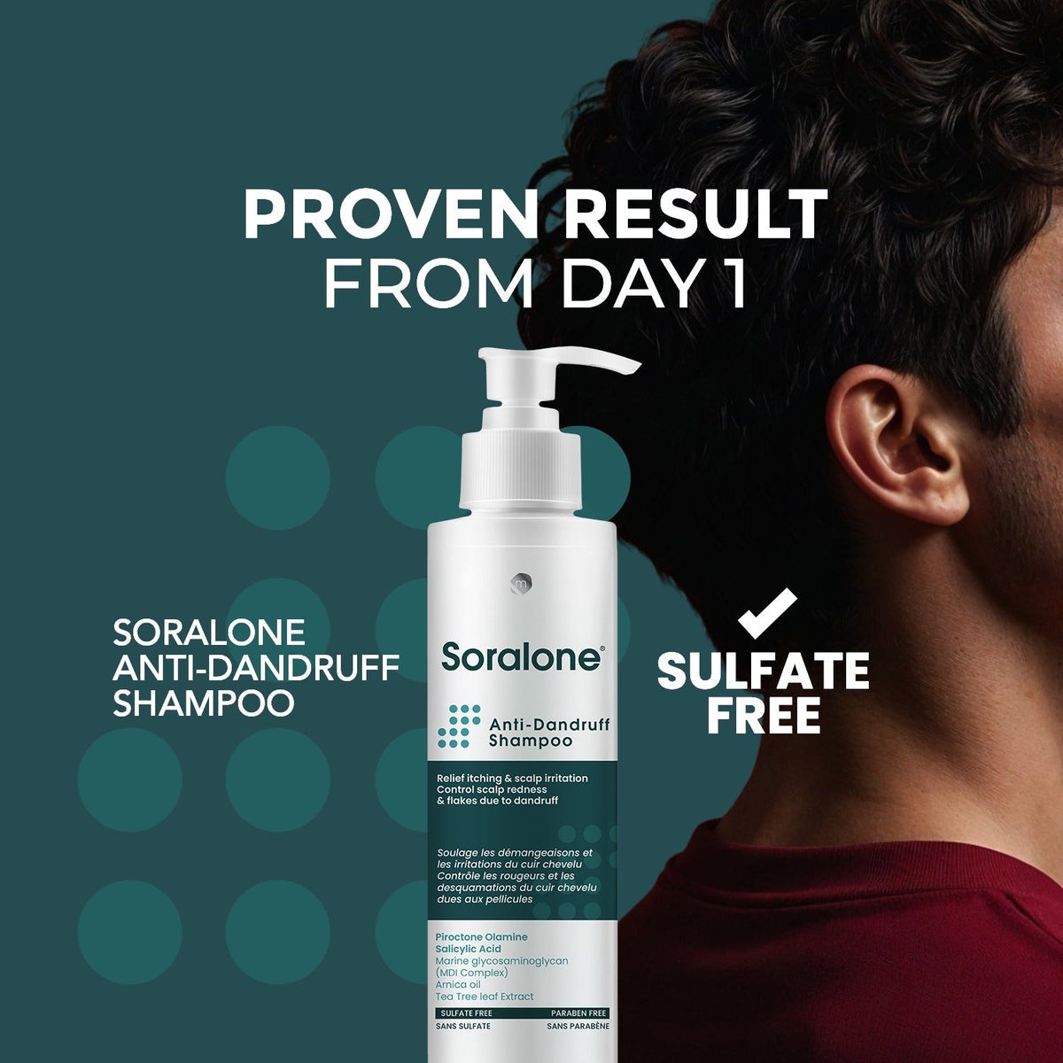 Soralone Shampoo before and after dandruff results