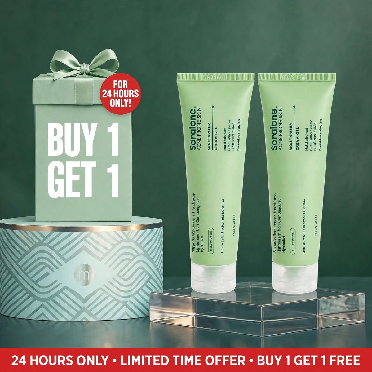 Soralone Acne Prone Skin Moisturizer Cream Gel 60 ml 1+1