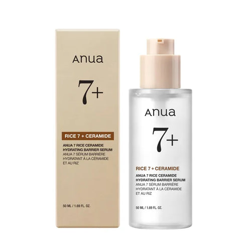 Anua 7 Rice Ceramide Hydrating Barrier Serum 50ml for hydrated, glowing skin