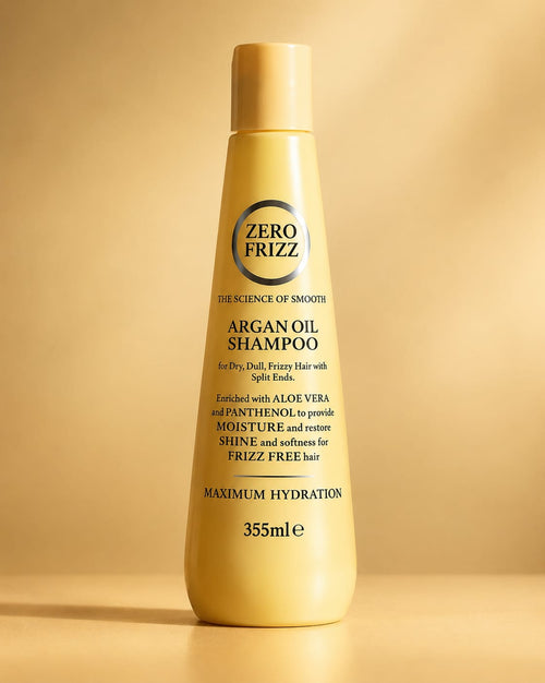 Zero Frizz Argan Oil Hair Care Shampoo 355 ML | Anti-Frizz Shampoo with Pure Argan Oil & Pro-Vitamin B5 | Nourishes, Softens, Adds Shine & Smoothness | for All Hair Types