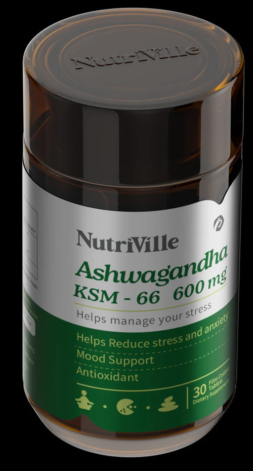 Nutriville Ashwagandha tablets for stress and mood support