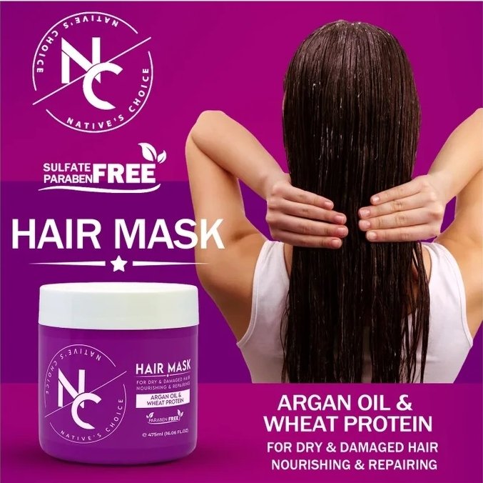 Natives Choice Argan Hair Mask jar and texture