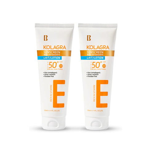 Kolagra Sunscreen Lotion 120ml pack of 2 broad-spectrum protection