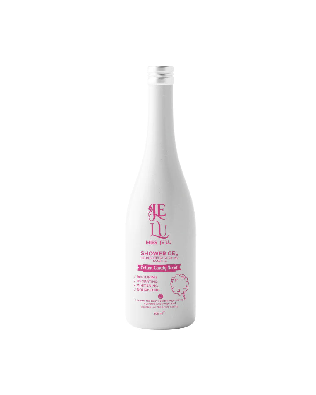 Miss Je Lu Feminine Shower Gel Cotton Candy bottle and benefits