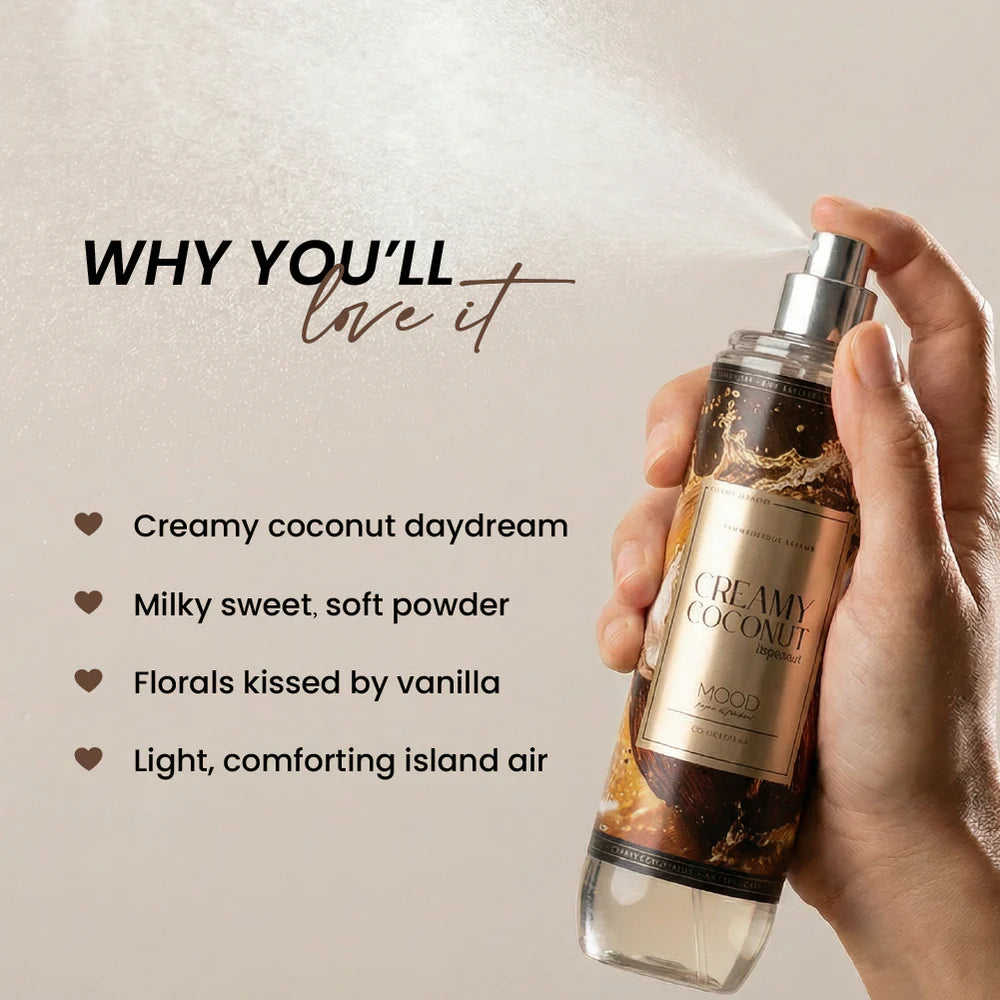 Mood Creamy Coconut Body Splash scent details and benefits