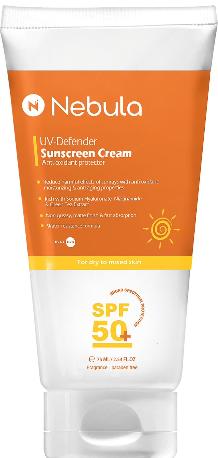 Nebula Sunscreen Cream SPF 50+ moisturizing protection for all skin types