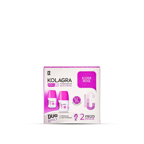 Kolagra Whitening Roll-On Elder Rose pack of 2 antiperspirant for sensitive skin