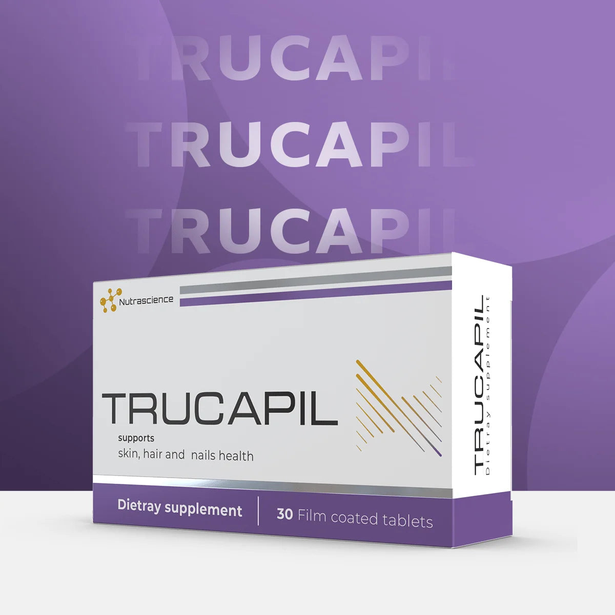 Trucapil hair, skin and nails supplement with biotin and zinc