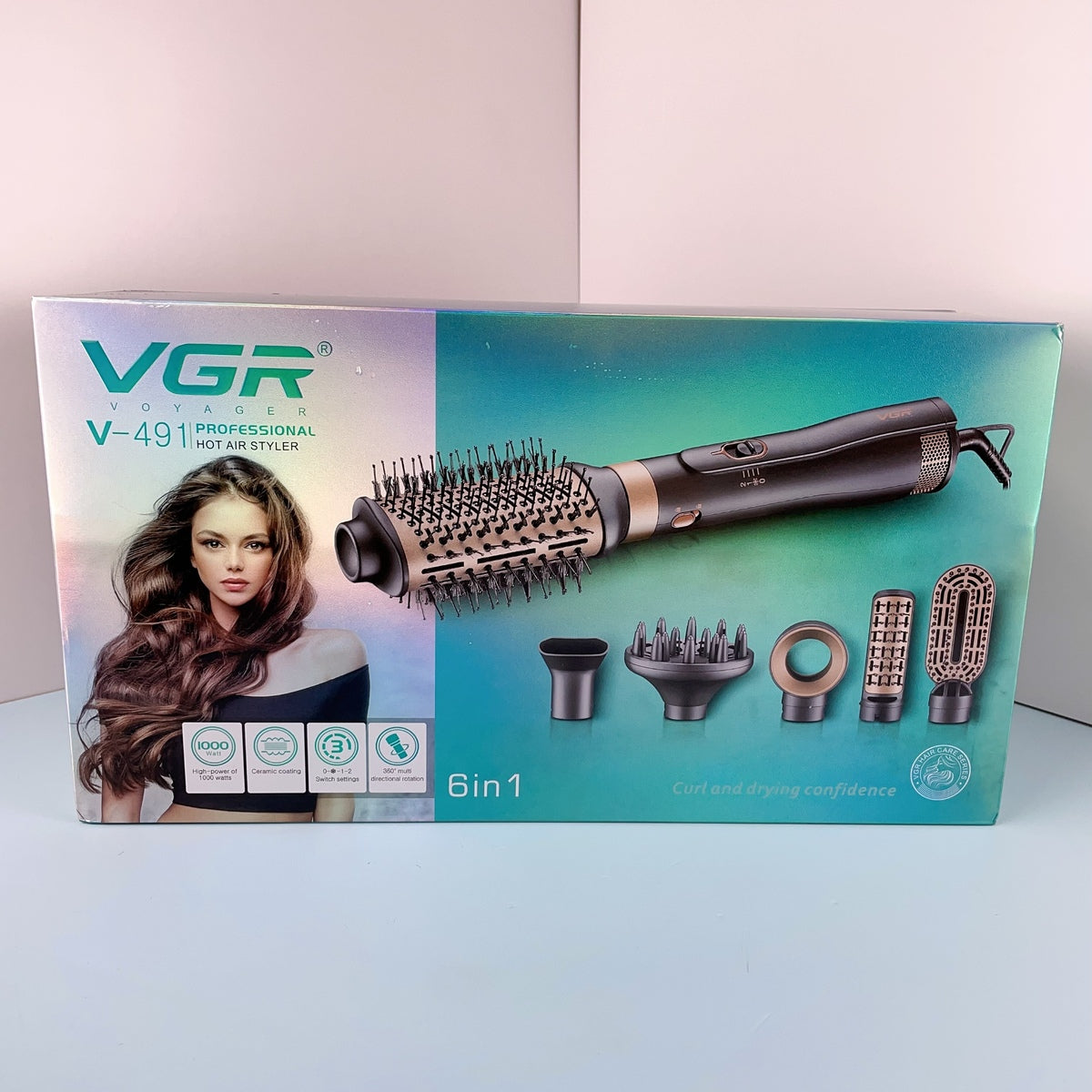 VGR V-491 6-in-1 Hair Styler with attachments